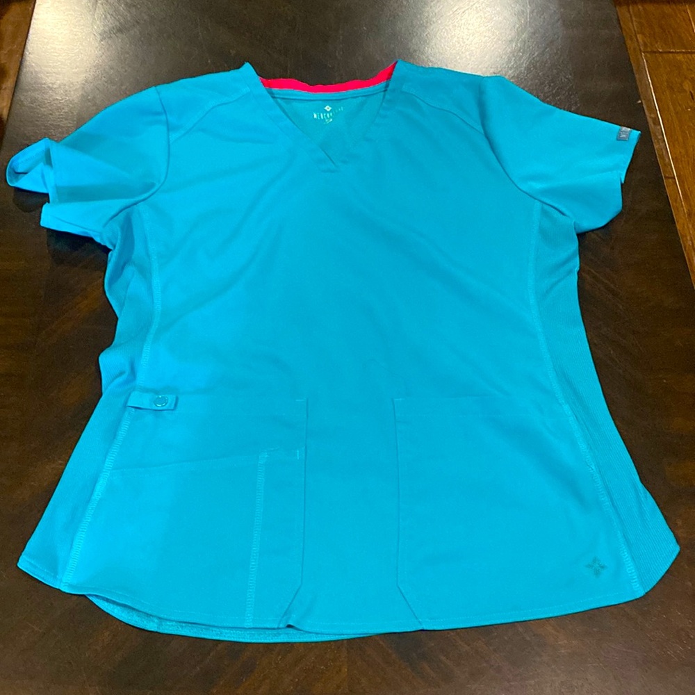 Med Couture Touch Kerri Shirttail Hem V neck Top - Teal